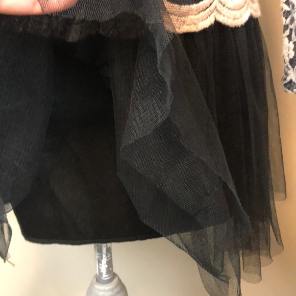 A'reve Black & Cream Floral Embroidered Whimsigoth Fairy Whimsy Dress Size Small - Picture 7 of 9